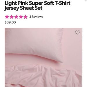 Dormify Pink Super Soft T-Shirt Jersey Sheet Set